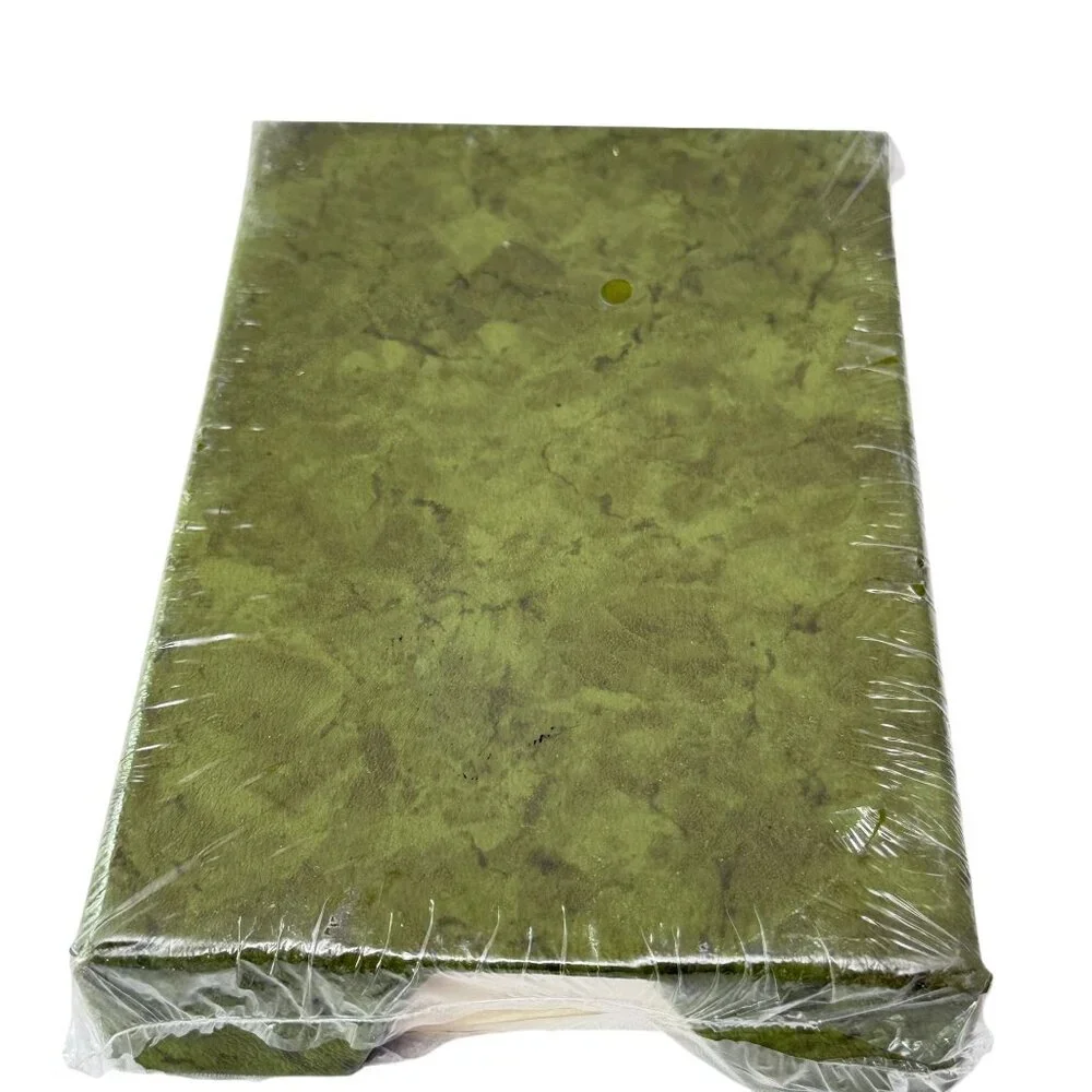 Vintage Memo Box Note Holder Green Springfield Stationery 4x6 Desk Accessory NOS